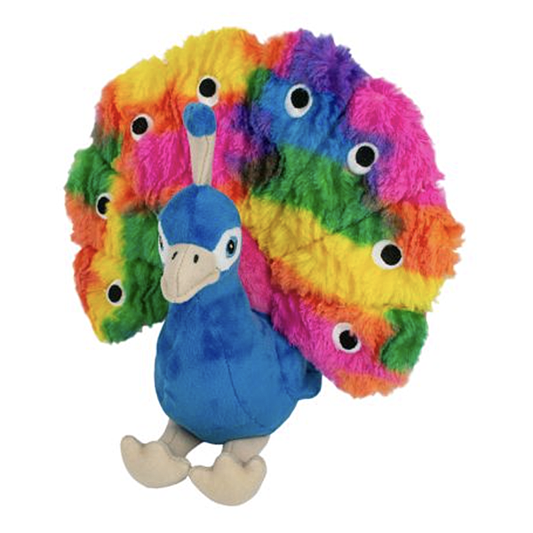 Peacock Rainbow Soft Squeaky Plush Dog Toy