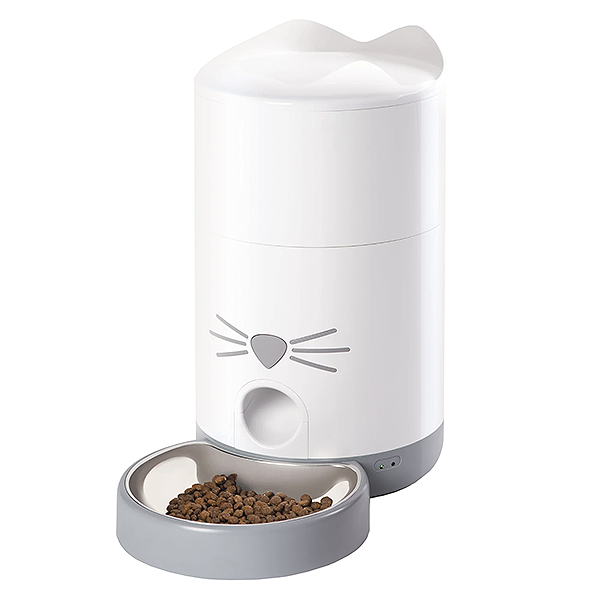 PIXI Smart Feeder for Cats App-Controlled Battery-Operated White