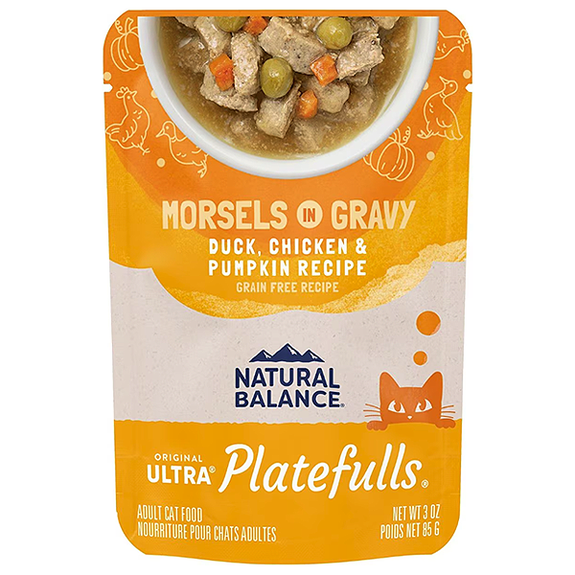 Original Ultra Platefulls Morsels in Gravy Duck, Chicken & Pumpkin Recipe Grain-Free Pouch Wet Food Cat Food