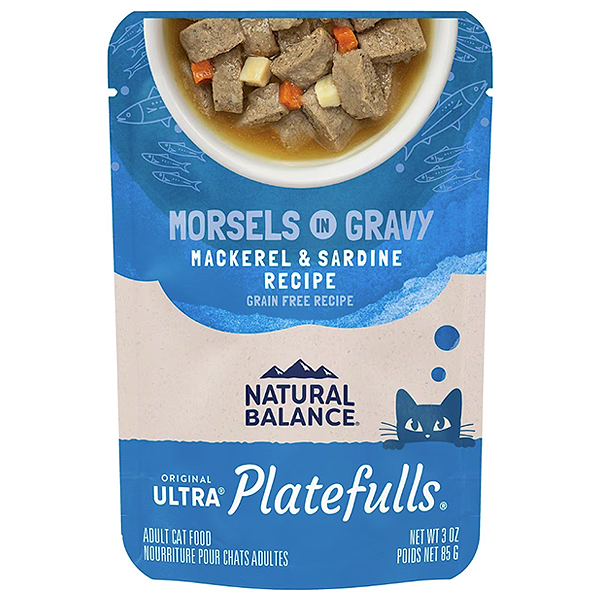 Original Ultra Platefulls Morsels in Gravy Mackerel & Sardine Recipe Grain-Free Pouch Wet Cat Food
