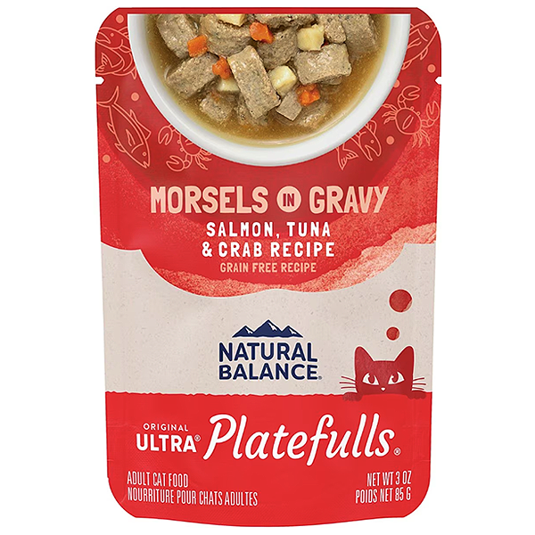 Original Ultra Platefulls Morsels in Gravy Salmon, Tuna & Crab Recipe Grain-Free Wet Cat Food Pouches