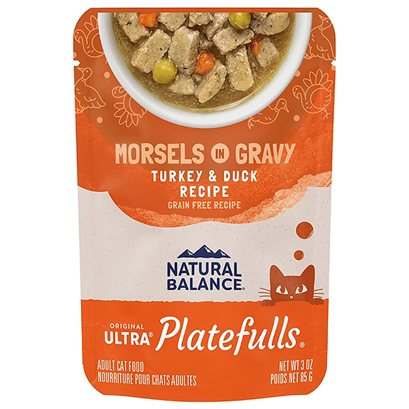 Original Ultra Platefulls Morsels in Gravy Turkey & Duck Recipe Grain-Free Pouch Wet Cat Food
