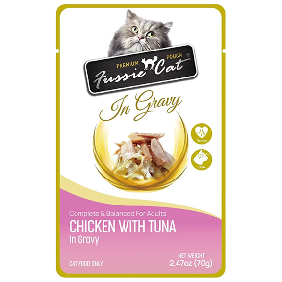 Premium Chicken with Tuna in Gravy Grain-Free Wet Pouch Cat Food