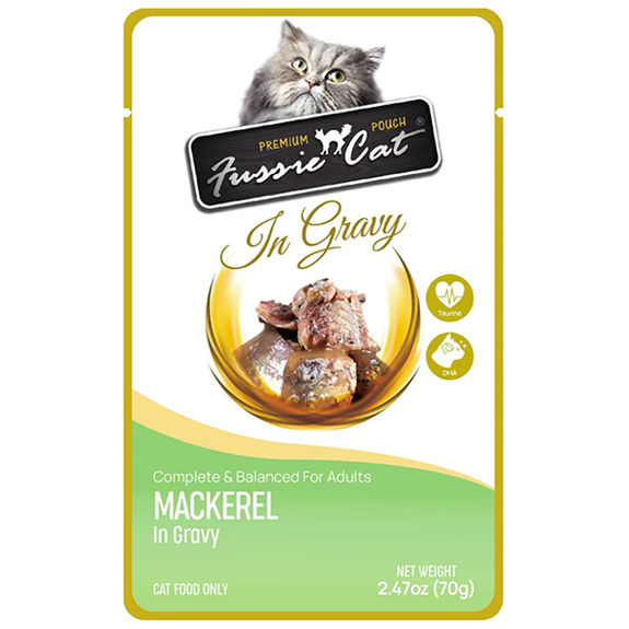 Premium Mackerel in Gravy Grain-Free Wet Pouch Cat Food