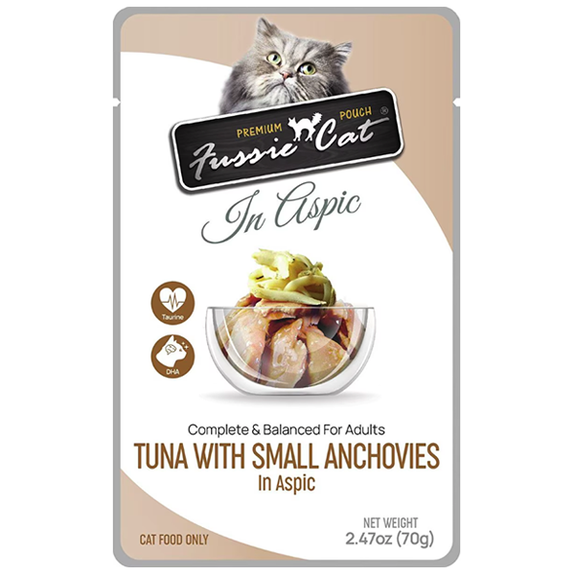 Premium Tuna with Small Anchovies in Aspic Grain-Free Wet Pouch Cat Food