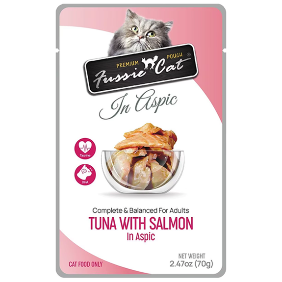 Premium Tuna with Salmon in Aspic Grain-Free Wet Pouch Cat Food