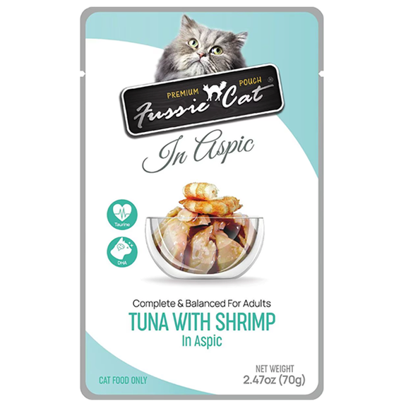 Premium Tuna with Shrimp in Aspic Grain-Free Wet Pouch Cat Food