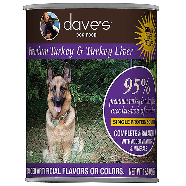 Premium Turkey & Turkey Liver 95% Meat Grain-Free Canned Dog Food