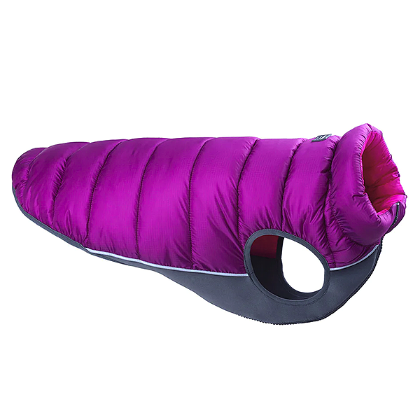 Puffer Reversible, Wind Resistant & Waterproof Dog Coat Purple / Hot Pink