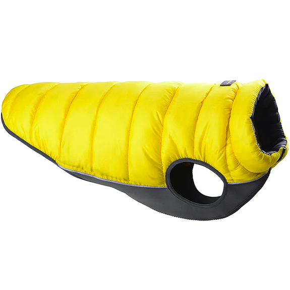 Puffer Reversible, Wind Resistant & Waterproof Dog Coat Yellow / Grey