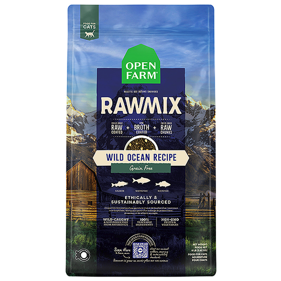 RawMix Wild Ocean Recipe Grain-Free Freeze-Dried Coated & Infused Dry Cat Food