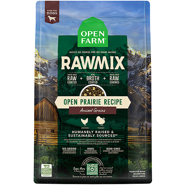 RawMix Open Prairie Recipe Chicken & Turkey Ancient Grains Freeze-Dried Coated & Infused Dry Dog Food