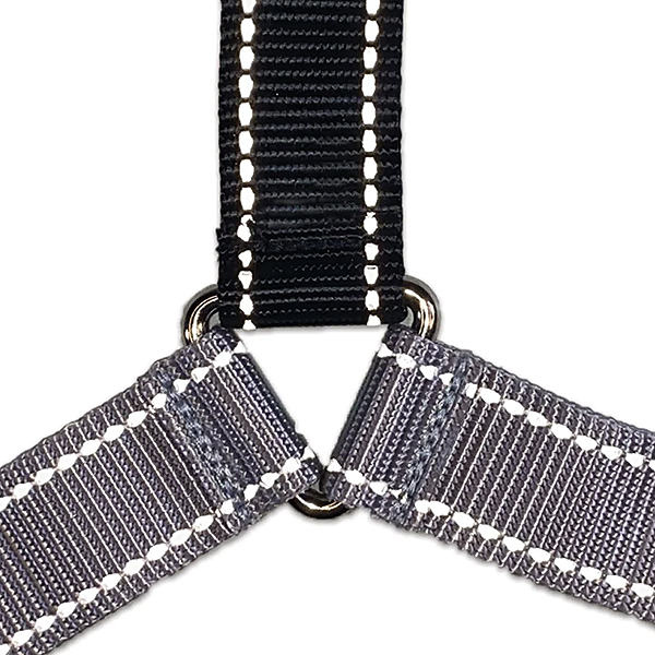 Flash Reflective Wonder Walker No Pull Body Halter Dog Harness Black