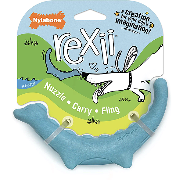 Creative Play Dinosaur Rexii Flexible Interactive Fetch & Chase Dog Toy Blue