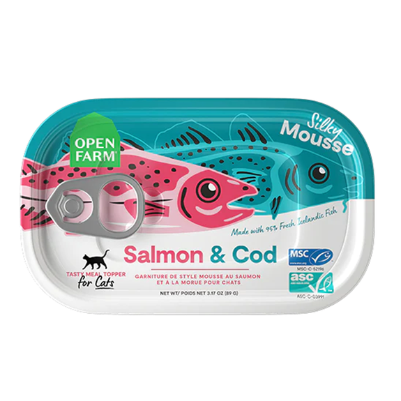 Silky Mousse Toppers Salmon & Cod Recipe Wet Canned Cat Food