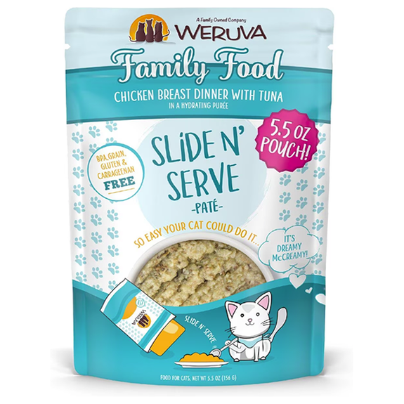 Slide N' Serve Grain-Free Family Food Chicken Breast Dinner with Tuna Wet Pouch Cat Food