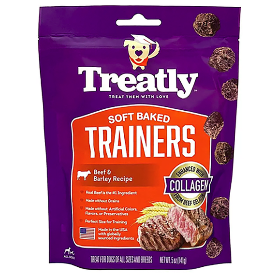 Soft Baked Trainers Beef & Barley Recipe Enhanced with Collagen Grain-Free Dog Treats