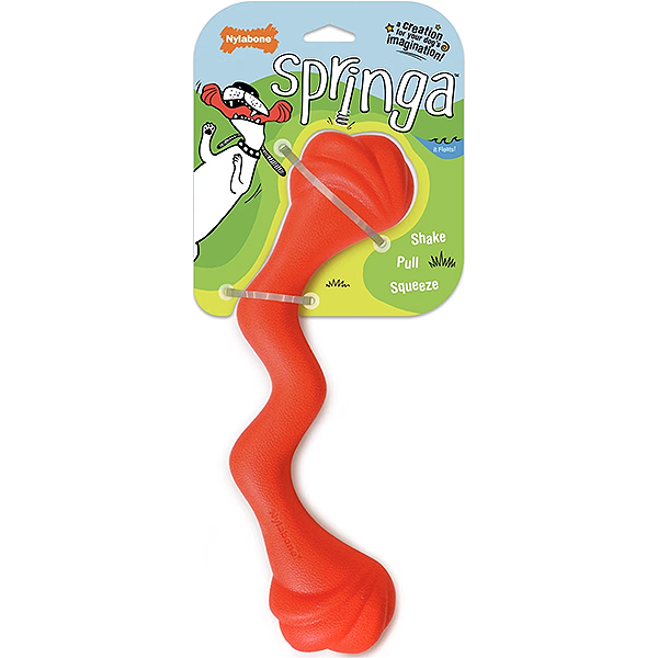 Creative Play Springa Flexible Interactive Fetch & Chase Dog Toy Red