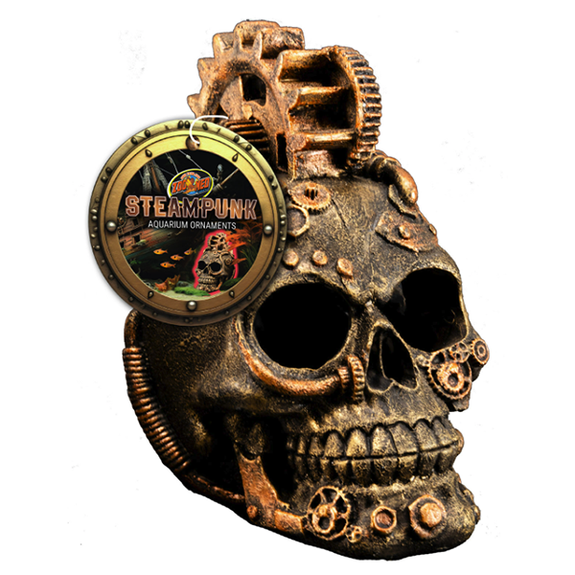 Steampunk Ornaments Bronze Skull Aquarium Decor