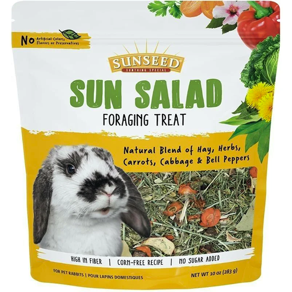 Sunseed Sun Salad High Fiber Forage-Style Treat for Rabbits