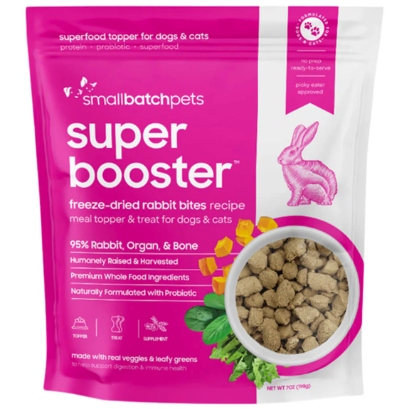 Super Booster Freeze-Dried Rabbit Bites Beef Recipe Grain-Free Dog & Cat Treats