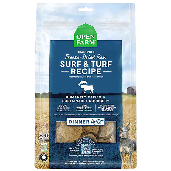 Surf & Turf Beef & Salmon Recipe Freeze-Dried Grain-Free Raw Patties Dog Food