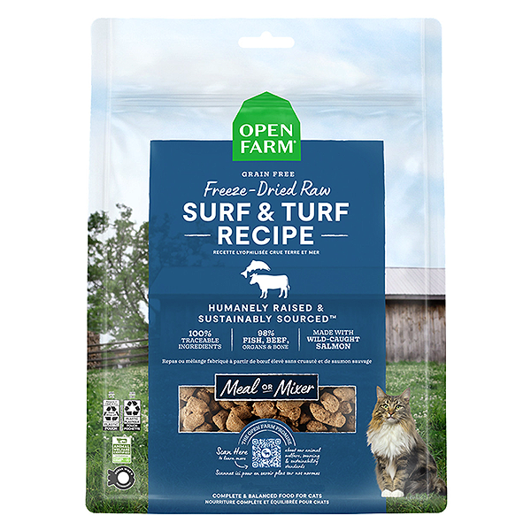 Surf & Turf Recipe Beef & Salmon Grain-Free Freeze-Dried Raw Cat Food