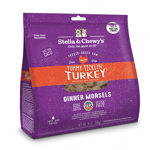Tummy Ticklin' Turkey Dinner Morsels Grain-Free Freeze-Dried Raw Cat Food