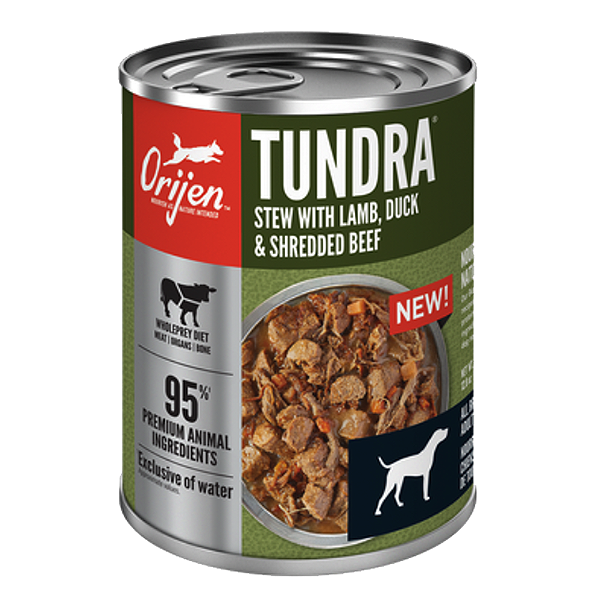 Tundra Stew Recipe with Shredded Beef, Duck & Lamb Grain-Free Wet Canned Dog Food