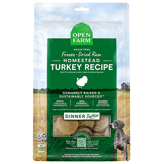 Homestead Turkey Recipe Freeze-Dried Grain-Free Raw Patties Dog Food