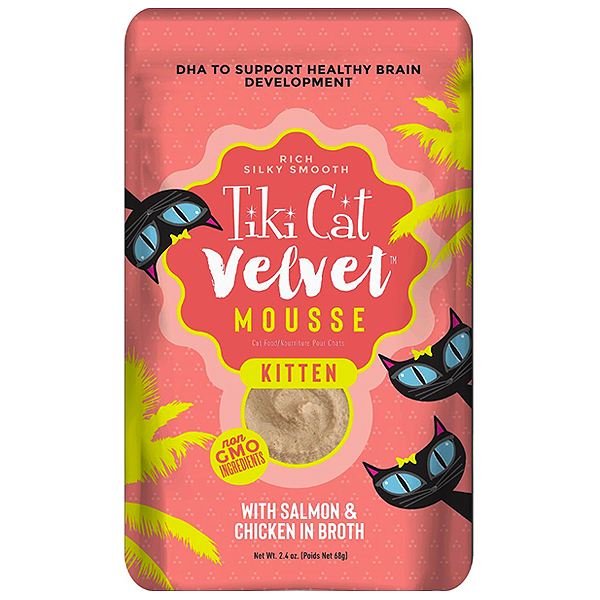Velvet Mousse Kitten Salmon & Chicken in Broth Grain-Free Wet Pouch Cat Food