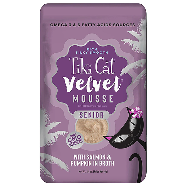 Velvet Mousse Salmon in Pumpkin Broth Grain-Free Wet Pouch Senior Cat Food