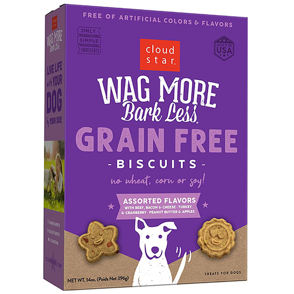 Wag More Bark Less Biscuits Oven Baked Assorted Flavors Crunchy Grain-Free Dog Treats