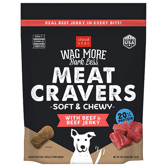 Wag More Bark Meat Cravers Soft & Chewy with Beef & Beef Jerky Dog Treats