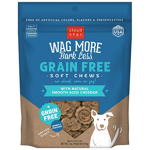 Wag More Bark Soft & Chewy Smooth Aged Cheddar Grain-Free Dog Treats
