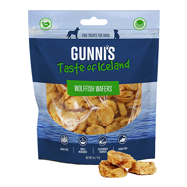 Wolffish Wafers Air Dried Single Ingredient Grain-Free Fish Dog Treats