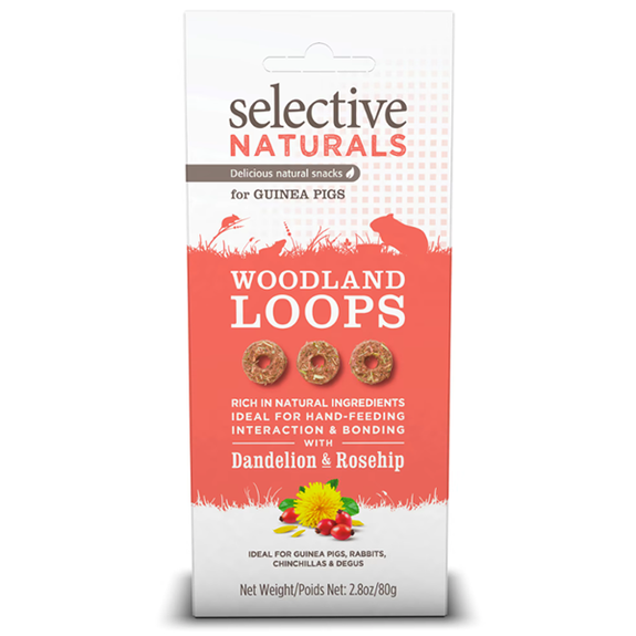 Selective Naturals Woodland Loops with Dandelion & Rosehip Guinea Pig Natural Crunchy Treats