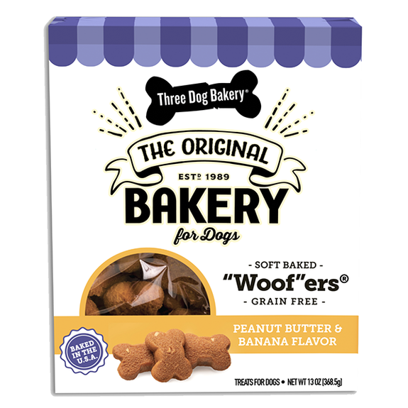 Soft Baked "Woof"ers Peanut Butter & Banana Grain-Free Dog Treats