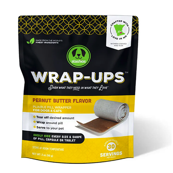 Wrap-Ups Peanut Butter Flavor Pliable Pill Wrapper Grain-Free Dog Treats