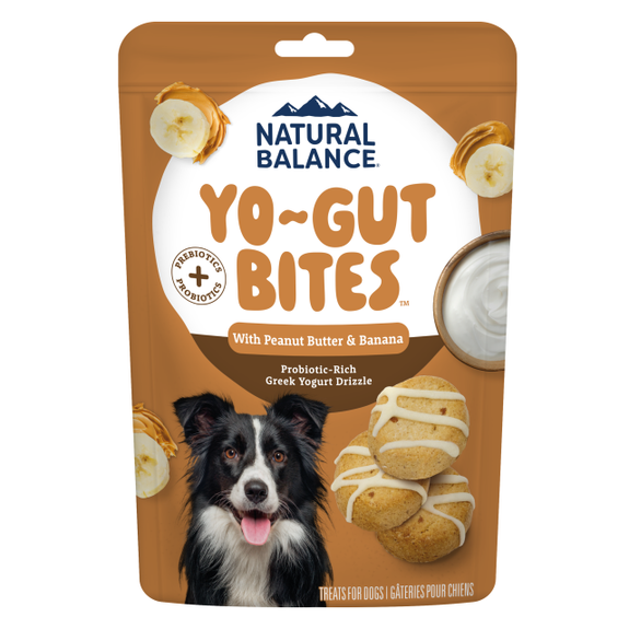 Yo-Gut Bites Peanut Butter and Banana Probiotic Crunchy Dog Treats