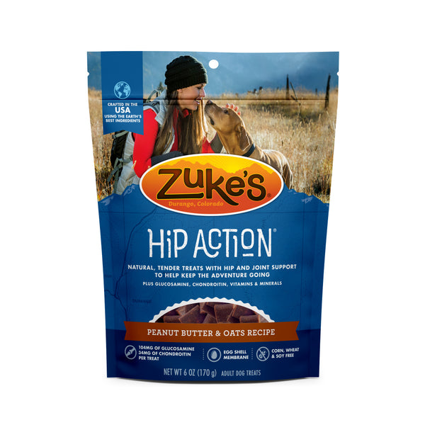 Hip Action Peanut Butter and Oats Dog Treats with Glucosamine and Chondroitin