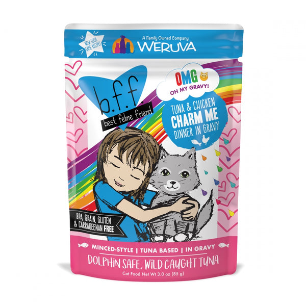 B.F.F. Tuna and Chicken Charm Me Recipe Pouches Wet Grain-Free Cat Food