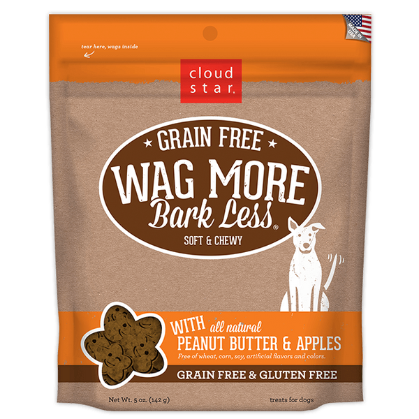 Wag More Bark Less Soft and Chewy Grain-Free Peanut Butter and Apples Dog Treats