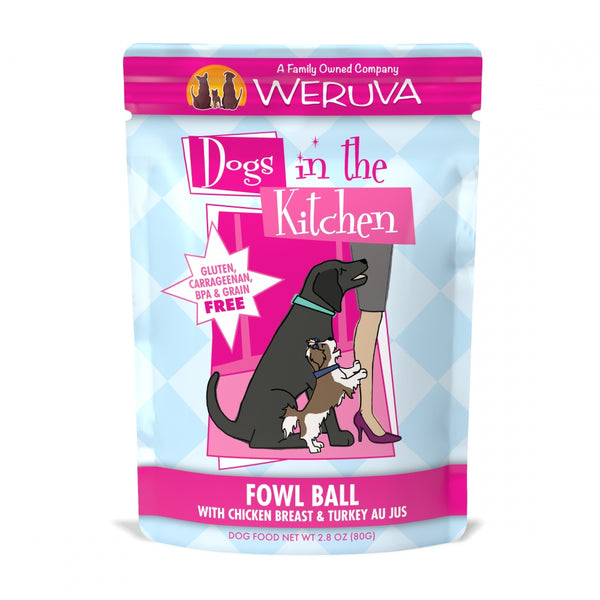 Dogs in the Kitchen Fowl Ball Grain-Free Chicken and Turkey Dog Food Pouch