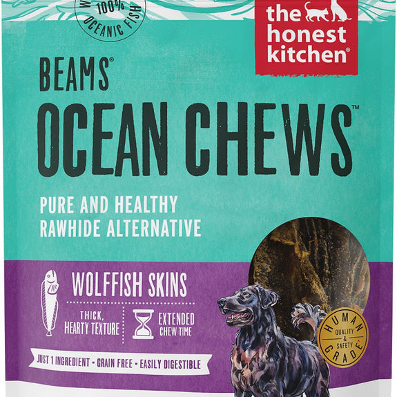The Honest Kitchen BEAMS Grain Free Large Ocean Chews Wolffish Skin Dog Treats