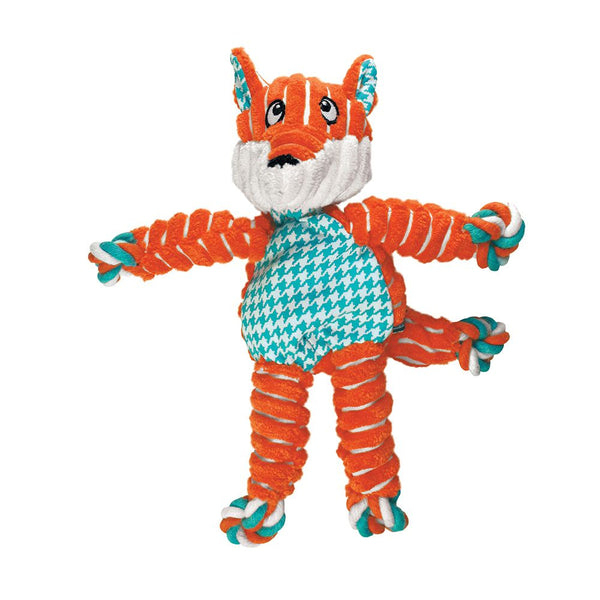Floppy Knots Fox Orange Rope & Textured Fabric Squeaky Plush Dog Toy