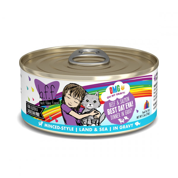 B.F.F. OMG Gravy! Best Day Eva Grain-Free Beef and Salmon in Gravy Canned Cat Food