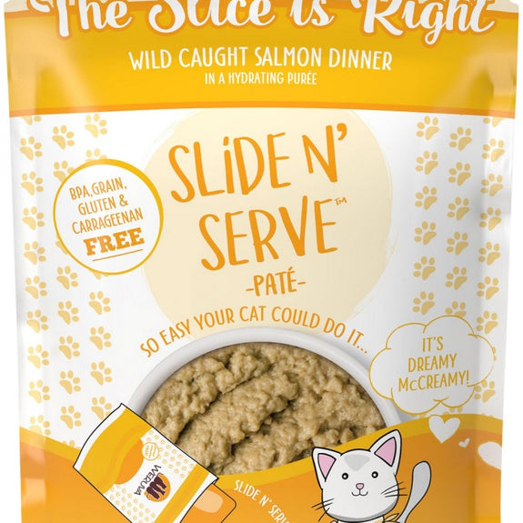 Weruva Slide N' Serve Grain Free The Slice is Right Wild Caught Salmon Dinner Wet Cat Food Pouch