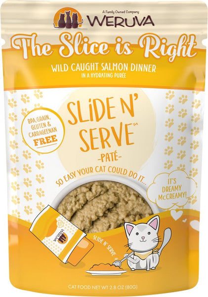 Slide N' Serve Grain-Free The Slice is Right Wild Caught Salmon Dinner Wet Cat Food Pouch