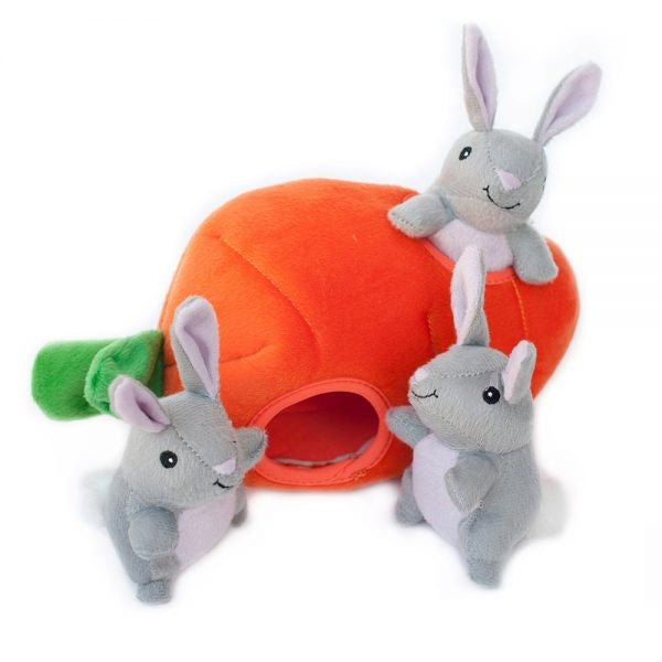 Zippy Burrow Bunny 'n Carrot Hide and Seek Puzzle Dog Toy